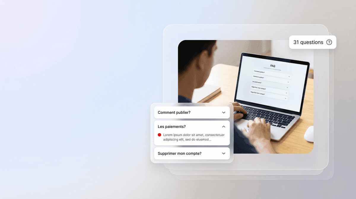 Interface FAQ de PolyMarket avec questions et réponses